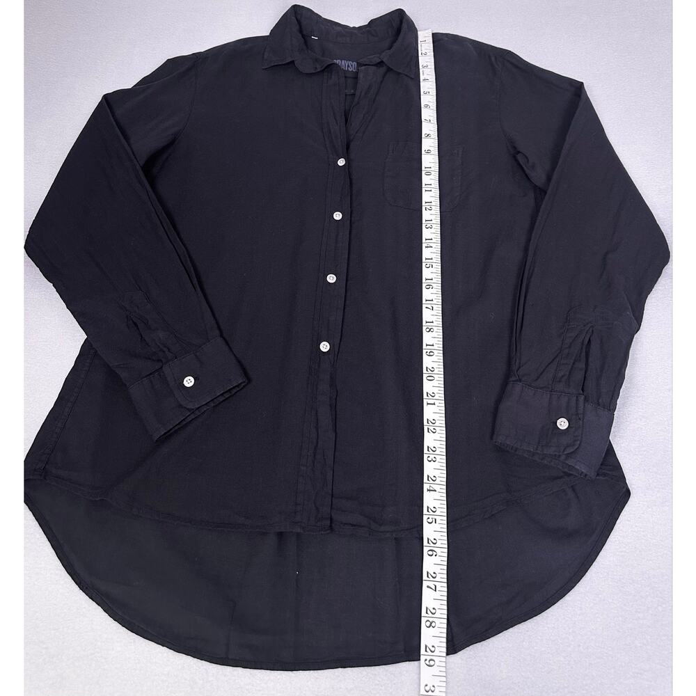Grayson The Hero Black Cotton Button Up Blouse Relaxed Fit Size 01 XS - Picture 7 of 10
